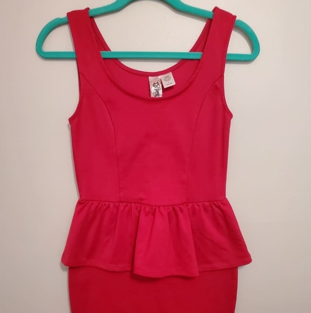 Hot Pink Peplum Dress
